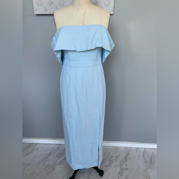 Fame and Partners Dress- baby blue strapless midi - Picture 2 of 7